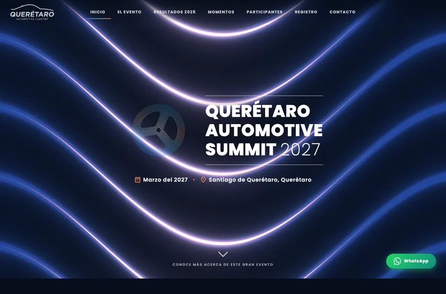 Vista previa del sitio de Clúster Automotriz de Querétaro